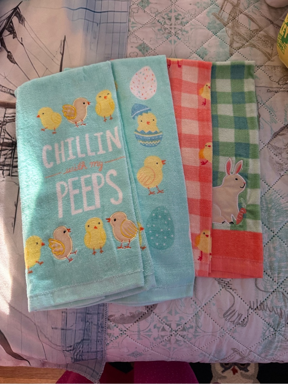 Set of 4 Easter/Spring Themed Hand Towels